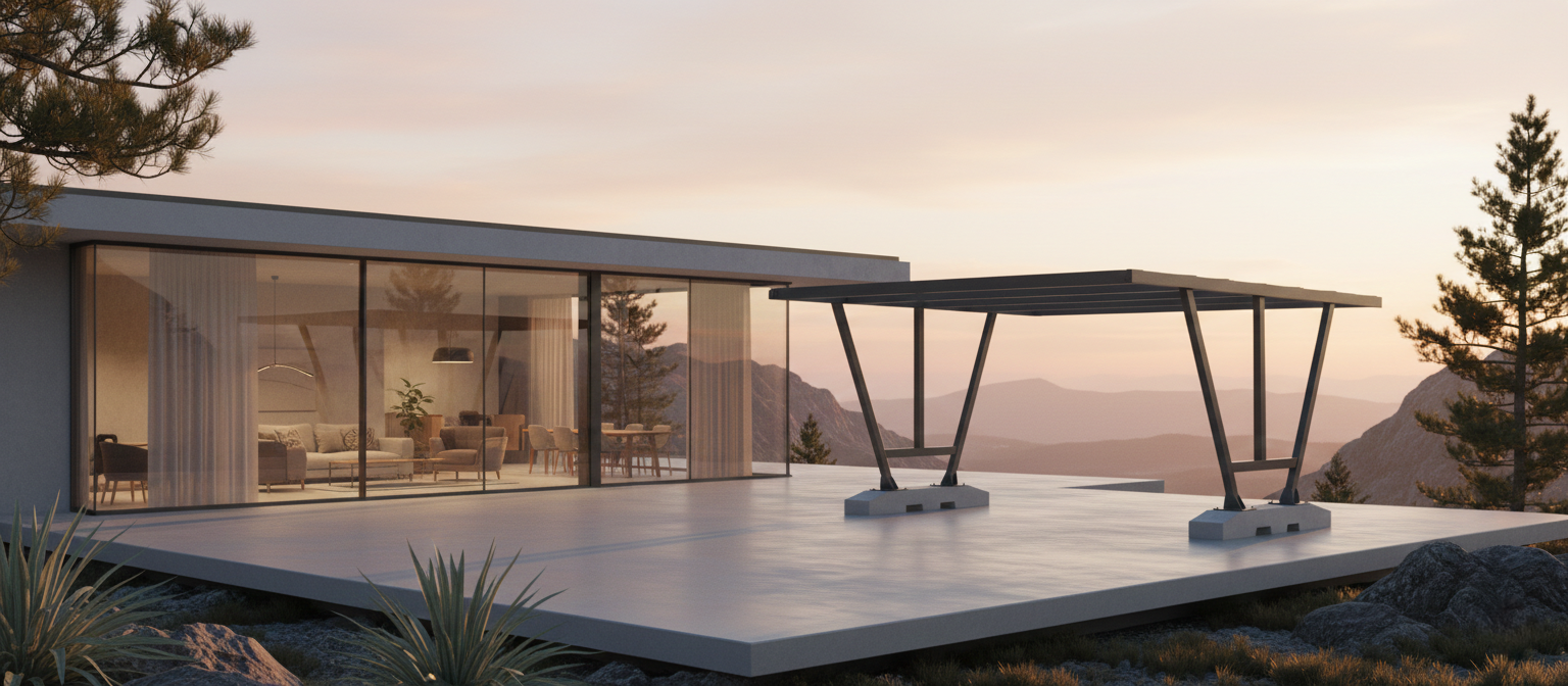 Carport Traker con orientamento moduli fotovoltaici - Msolar